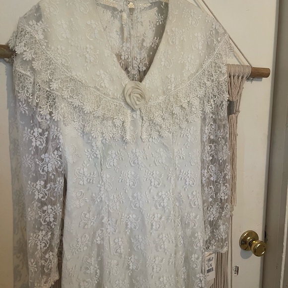 NWT Vintage 1980’s Jessica McClintock Lace bridal Wedding Dress Sz 5/6 - Picture 2 of 12